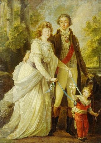 尼古拉·托尔斯泰伯爵和他的妻子安娜·伊万诺夫娜和他们的儿子亚历山大 Count Nikolai Tolstoy with his wife Anna Ivanovna and their son Alexander (c.1795)，安吉莉卡·考夫曼