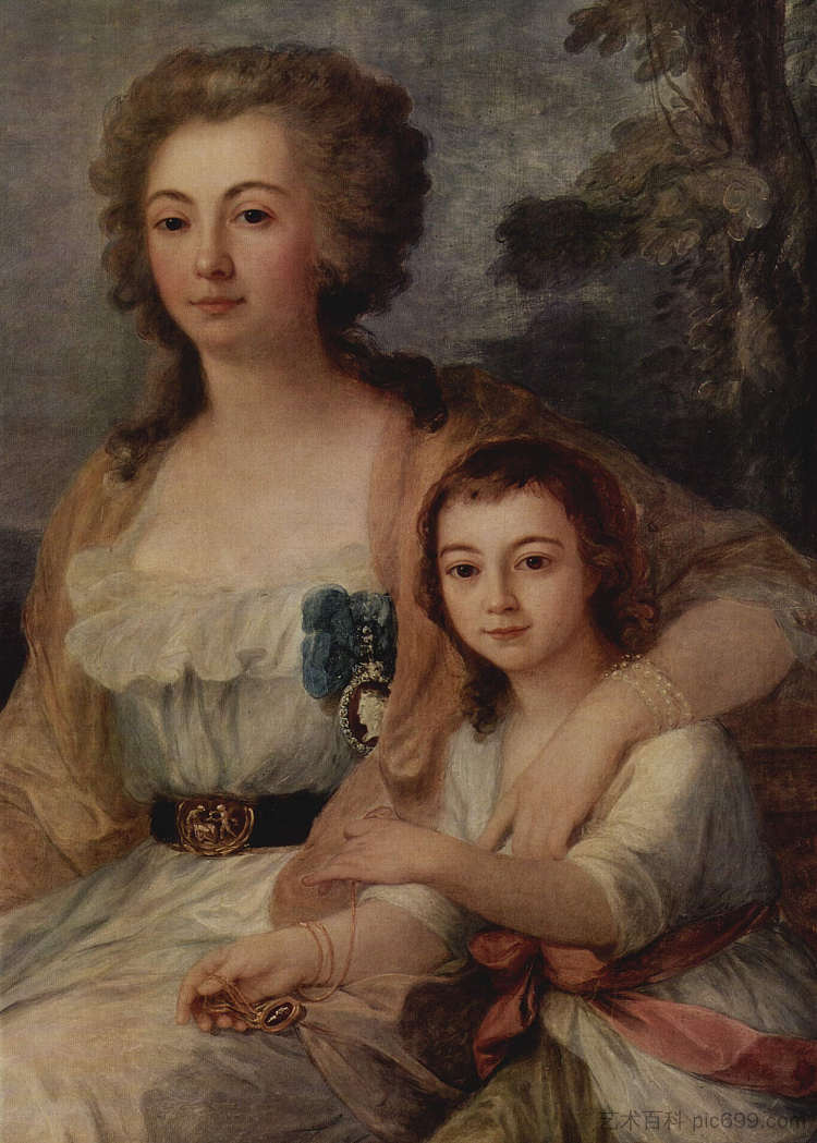 安娜·普罗塔索娃伯爵夫人与侄女 Countess Anna Protassowa with niece (1788)，安吉莉卡·考夫曼