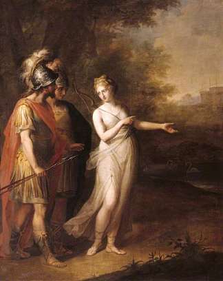 维纳斯指挥埃涅阿斯和阿卡特斯前往迦太基 Venus Directing Aeneas and Achates to Carthage (1768)，安吉莉卡·考夫曼