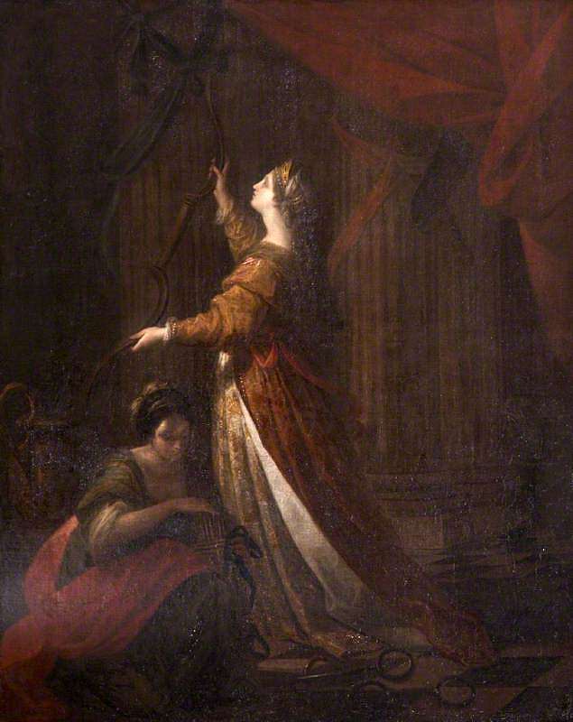 佩内洛普取下尤利西斯之弓 Penelope Taking Down the Bow of Ulysses (1768)，安吉莉卡·考夫曼