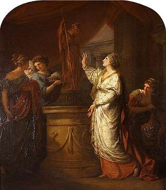 佩内洛普为密涅瓦牺牲，以换取儿子忒勒马科斯的安全归来 Penelope Sacrificing to Minerva for the Safe Return of Her Son, Telemachus (1774)，安吉莉卡·考夫曼