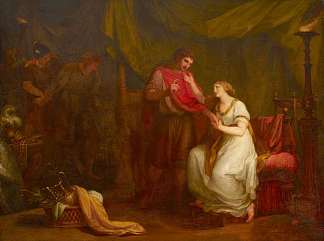 迪奥梅德和克雷西达（选自威廉·莎士比亚的《特洛伊罗斯和克雷西达》，第五幕，第二幕） Diomed and Cressida (from William Shakespeare’s ‘Troilus and Cressida’, Act V, Scene II) (1789)，安吉莉卡·考夫曼