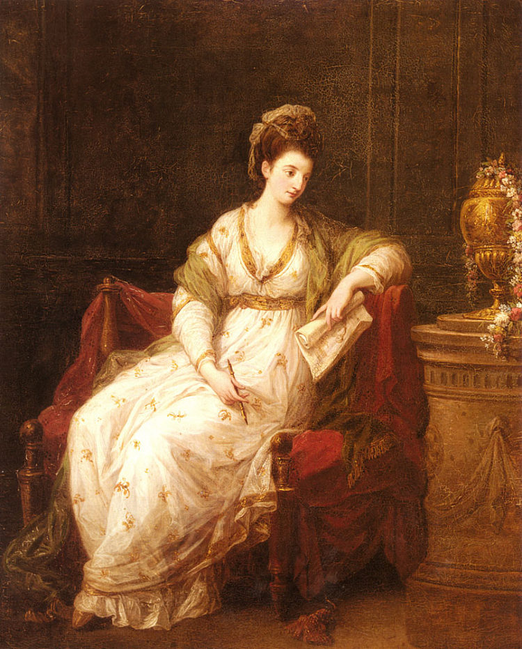 路易丝·亨丽埃塔·坎贝尔的肖像 Portrait of Louise Henrietta Campbell，安吉莉卡·考夫曼