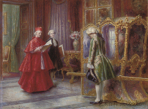 红衣主教和他的侍从 A Cardinal with His Attendants，安杰洛·佐弗利