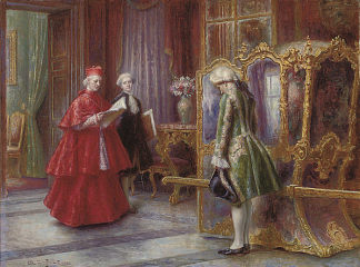 红衣主教和他的侍从 A Cardinal with His Attendants，安杰洛·佐弗利