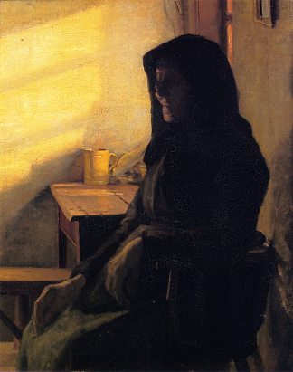 一个盲人女人在她的房间里 A Blind Woman in Her Room (1883)，安娜·安彻