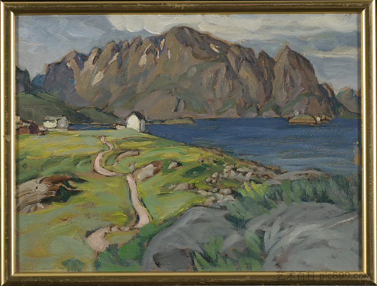 夏天，商店莫拉。罗弗敦的研究 Summer, Store Molla. Study from Lofoten，安娜卡塔琳娜博伯格