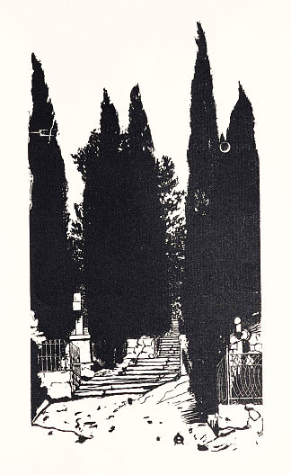 柏树 Cypress trees (1902; Russian Federation                     )，安娜·奥斯特鲁维亚