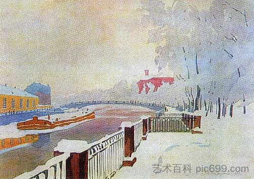 列宁格勒。丰坦卡和霜冻中的夏日花园。 Leningrad. Fontanka and the Summer Garden in frost. (1929; Russian Federation  )，安娜·奥斯特鲁维亚