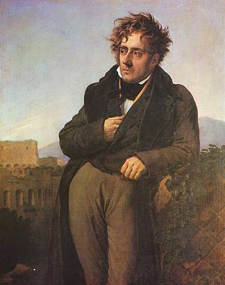 夏多布里昂在罗马废墟上冥想 Chateaubriand Meditating on the Ruins of Rome (1808)，路易杰罗德特德·特里奥松