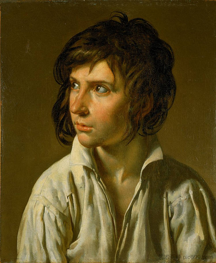 一个青年的肖像 Portrait of a Youth (1795)，路易杰罗德特德·特里奥松