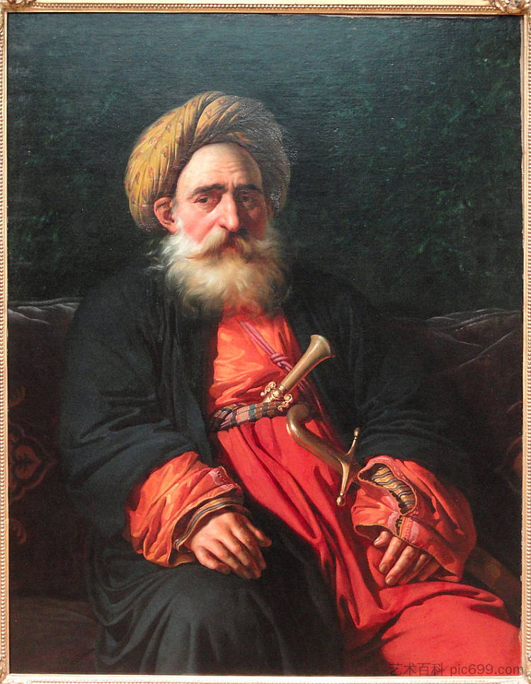 卡切夫·达胡斯的肖像，克里斯蒂安·马梅卢克 Portrait of the Katchef Dahouth, Christian Mameluke (1804)，路易杰罗德特德·特里奥松