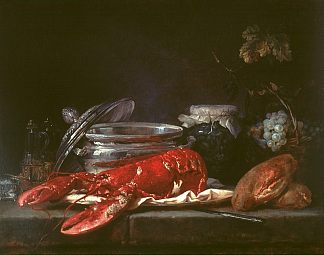 龙虾静物 Still Life with Lobster (1781)，安妮瓦尔茨柯斯特