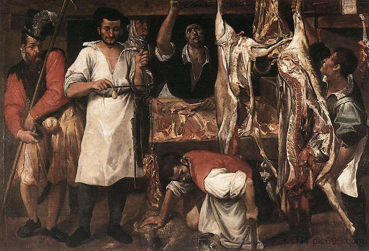 肉店 Butcher's Shop (c.1580),安尼巴尔·卡拉奇