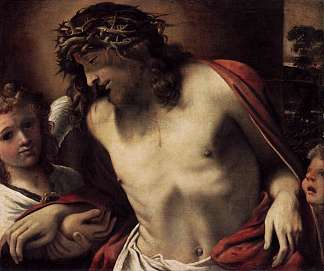 戴着荆棘冠冕的基督，由天使支持 Christ Wearing the Crown of Thorns, Supported by Angels (1585 – 1587)，安尼巴尔·卡拉奇