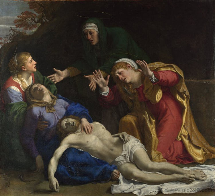 死去的基督哀悼（三个玛丽） The Dead Christ Mourned (The Three Maries) (1606)，安尼巴尔·卡拉奇