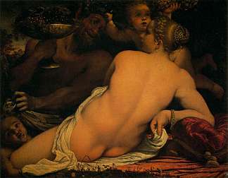 维纳斯与色狼和丘比特 Venus with a Satyr and Cupids (c.1588)，安尼巴尔·卡拉奇