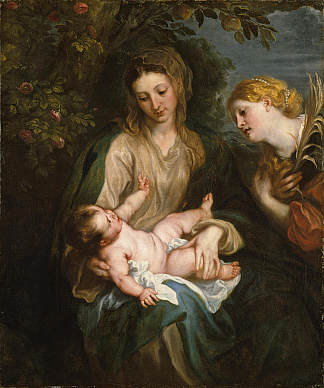 圣母子与亚历山大的圣凯瑟琳 Virgin and Child with Saint Catherine of Alexandria，安东尼·凡·戴克