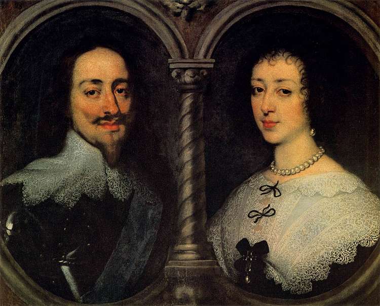 英格兰的查理一世和法国的亨丽埃塔 Charles I of England and Henrietta of France (c.1632)，安东尼·凡·戴克