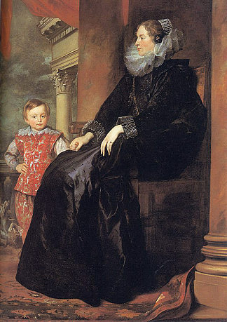 热那亚贵妇与她的儿子 Genoese Noblewoman with her Son (1626)，安东尼·凡·戴克