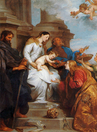 玛丽亚和孩子和圣徒 Maria and child and Saints (1629)，安东尼·凡·戴克