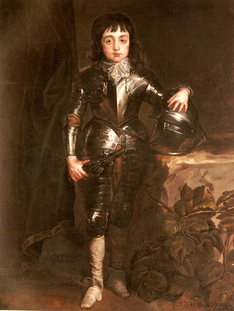 威尔士亲王时期的查理二世肖像 Portrait of Charles II When Prince of Wales (c.1637 - c.1638)，安东尼·凡·戴克