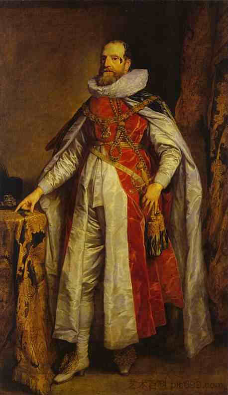 丹比伯爵亨利·丹弗斯的肖像，作为嘉德勋章的骑士 Portrait of Henry Danvers, Earl of Danby, as a Knight of the Order of the Garter (c.1630)，安东尼·凡·戴克