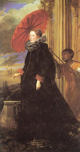 马尔切萨·埃琳娜·格里马尔迪的肖像，马尔切斯·尼古拉·卡塔尼奥的妻子 Portrait of Marchesa Elena Grimaldi, wife of Marchese Nicola Cattaneo (1623)，安东尼·凡·戴克