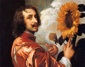 向日葵自画像 Self portrait with a Sunflower (1632)，安东尼·凡·戴克