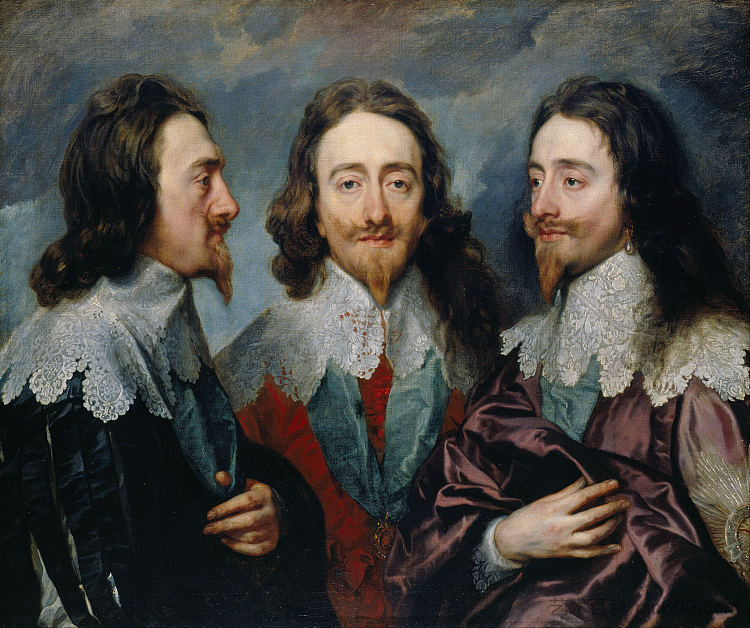 查理一世的三个位置 Charles I in Three Positions (1635 - 1636)，安东尼·凡·戴克