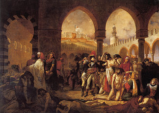 波拿巴探望雅法瘟疫受害者 Bonaparte Visiting the Plague Victims of Jaffa (1804)，安托万·让·格罗