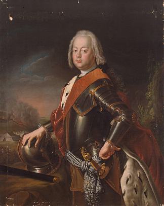 克里斯蒂安·奥古斯特的肖像，安哈尔特·采尔布斯特王子，俄罗斯叶卡捷琳娜二世的父亲。 Portrait of Christian August, Prince of Anhalt Zerbst, father of Catherine II of Russia. (1725)，安托·内佩斯