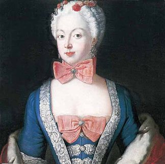 伊丽莎白·克里斯蒂娜·冯·布伦瑞克·贝文的肖像，普鲁士女王 Portrait of Elisabeth Christine von Braunschweig Bevern, Prussian queen (c.1739)，安托·内佩斯