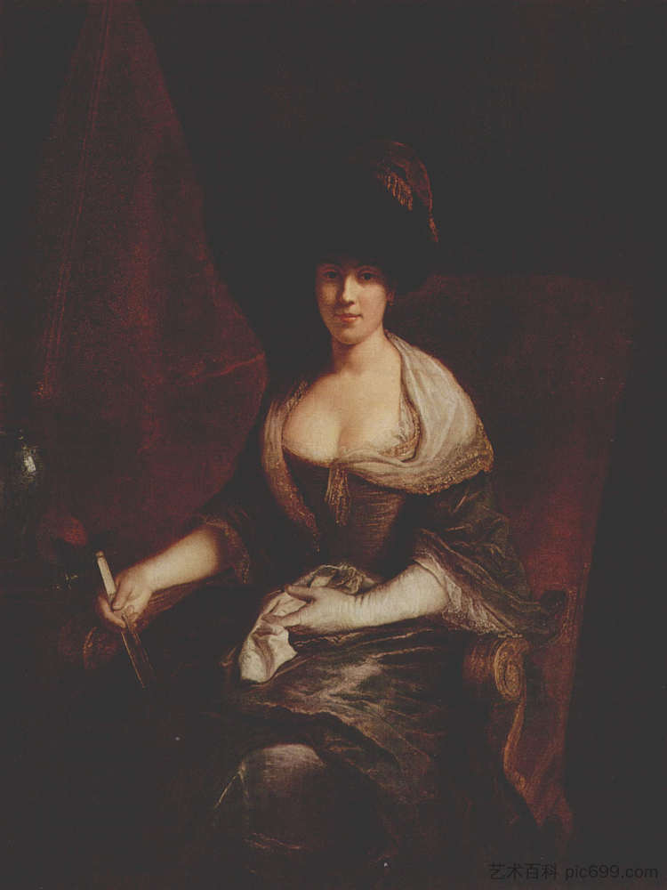 玛丽·苏珊娜·丁林格的肖像，原名古特曼 Portrait of Mary Susanne Dinglinger, born Gutermann (c.1721)，安托·内佩斯