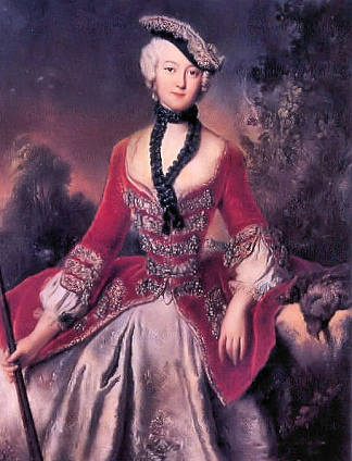 苏菲·玛丽·格拉芬·沃斯的肖像 Portrait of Sophie Marie Gräfin Voss (c.1746)，安托·内佩斯