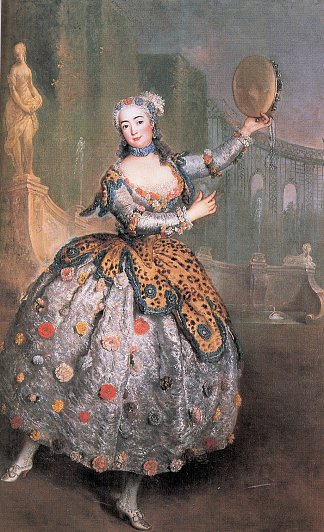 舞者芭芭拉·坎帕尼尼又名拉芭芭丽娜的肖像 Portrait of the dancer Barbara Campanini aka La Barbarina (c.1745)，安托·内佩斯