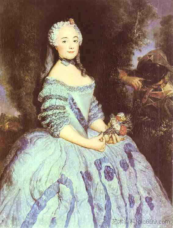 女演员巴贝特·科乔瓦 The Actress Babette Cochois (1750)，安托·内佩斯