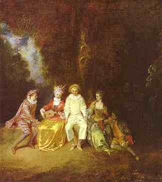 快乐的皮埃罗 Happy Pierrot (c.1712)，让·安东尼·华多