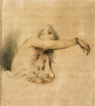 裸体与右臂抬起 Nude with Right Arm Raised (1717 – 1718)，让·安东尼·华多