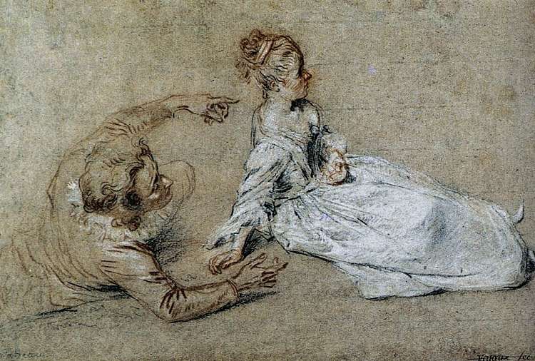 坐式情侣 Sitting Couple (c.1716)，让·安东尼·华多