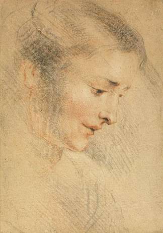 研究一个女人的头 Study of a Woman’s Head (c.1710)，让·安东尼·华多