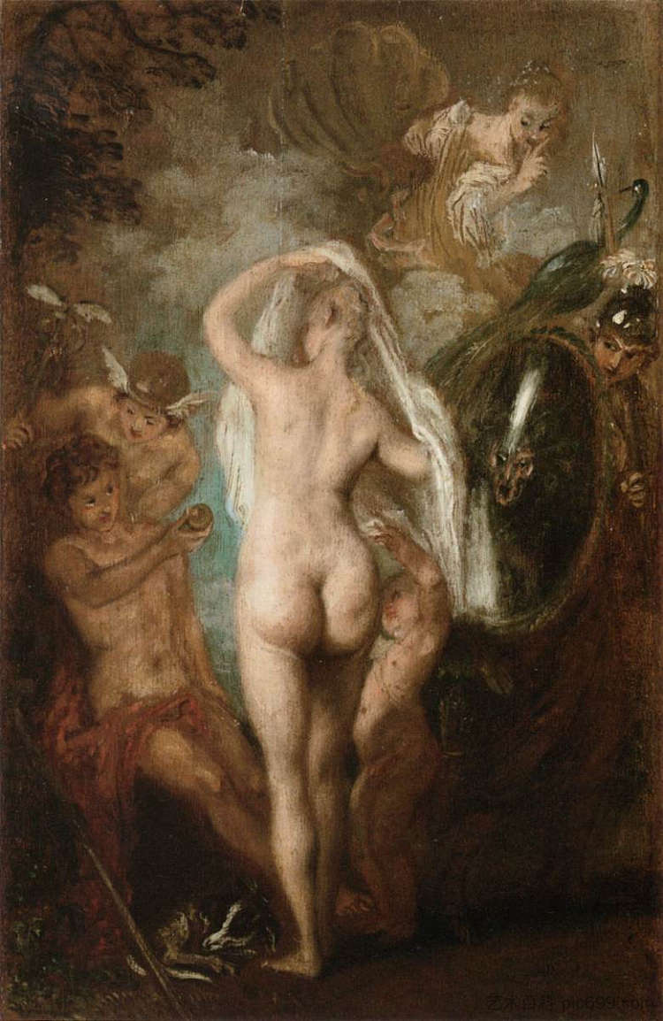 巴黎的审判 The Judgment of Paris (1718 - 1721)，让·安东尼·华多