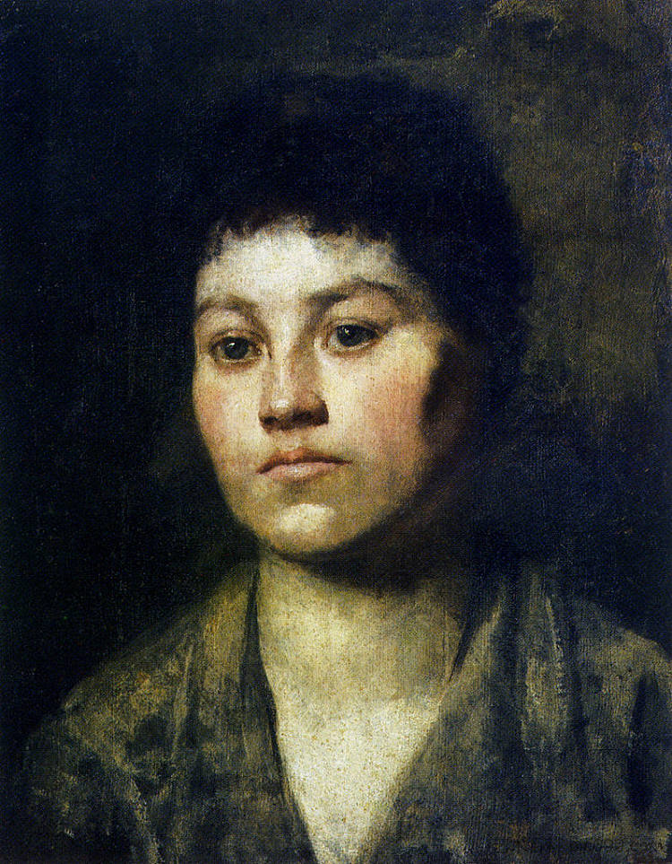 一个女孩的肖像 Portrait of a girl (1888)，安东·阿兹贝