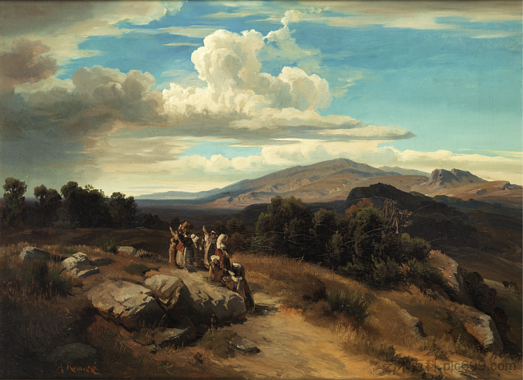 意大利风景 Italian landscape (c.1857 - c.1876)，安东·罗马科