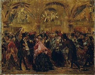 威尼斯圣马可广场狂欢节 Carnival in St. Mark’s Square in Venice (c.1873 – c.1876)，安东·罗马科