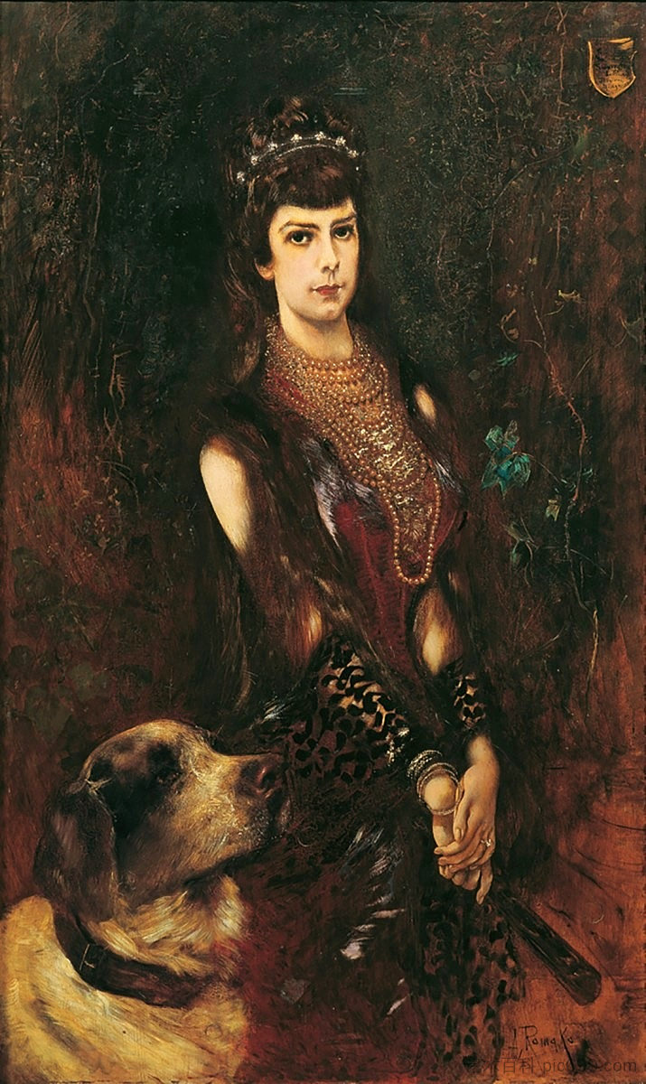 伊丽莎白女皇肖像 Portrait of Empress Elisabeth (1883)，安东·罗马科