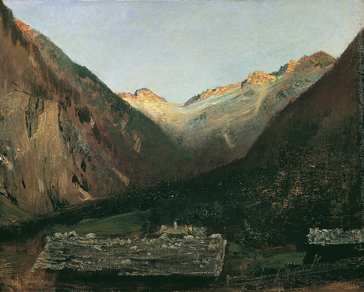 晚上在加斯坦附近的普罗绍 Evening in the Prossau near Gastein (1877)，安东·罗马科