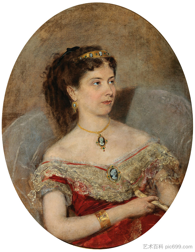 玛丽亚·冯·斯塔克尔伯格公主的肖像，原名戈洛温 Portrait of Princess Maria von Stackelberg, née Golowin，安东·罗马科