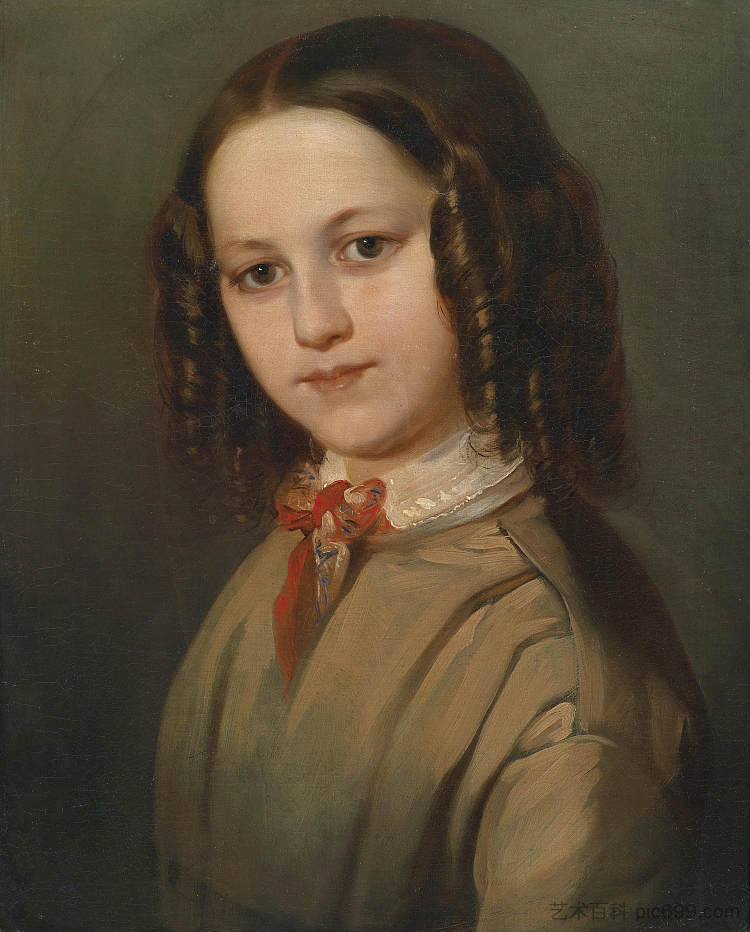 梅兰妮·戴因哈德斯坦的儿童肖像 Child portrait of Melanie Deinhardstein (c.1847),安东·罗马科