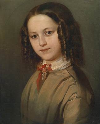 梅兰妮·戴因哈德斯坦的儿童肖像 Child portrait of Melanie Deinhardstein (c.1847)，安东·罗马科